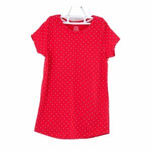Girl's George Red and White Polka Dot Tee Size XL